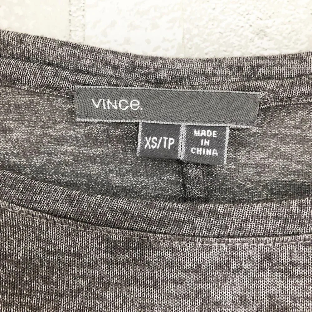 Vince Heathered Gray Long Sleeve Tee Shirt Women's Size Xs View 5
